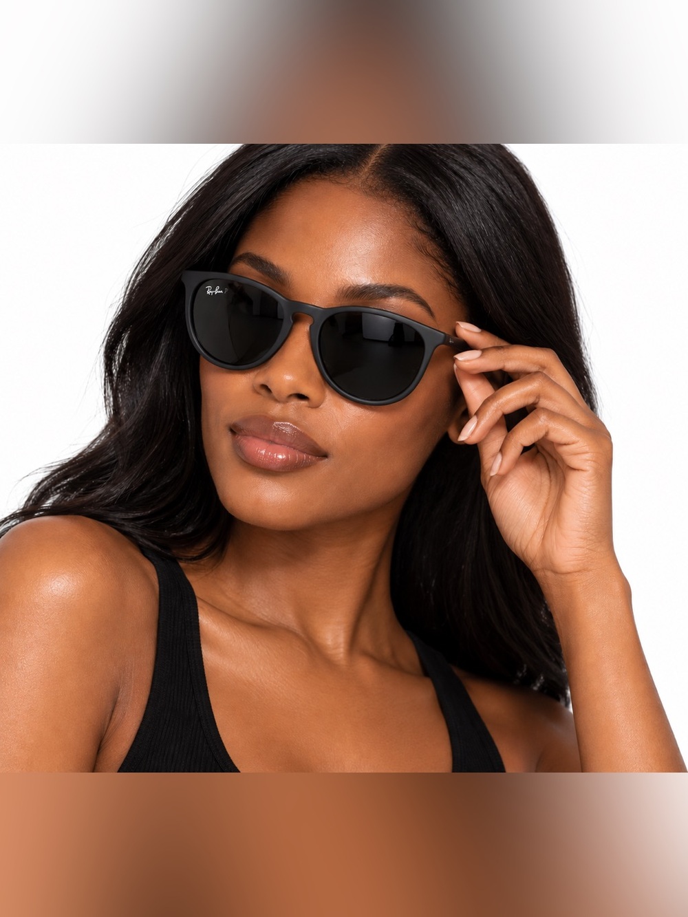 NEW Ray-Ban Erika Women’s Black Matte 54-18-145 Frame Sunglasses Mirror Lenses